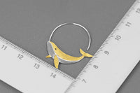 Boucles d'oreilles baleine Kunpeng, conception artistique naturelle simple