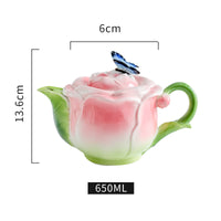Ensemble de pots et assiettes, tasse à eau, marque de café en céramique Rose