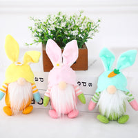 Colgante de adorno de muñeca de gnomo de conejito de Pascua