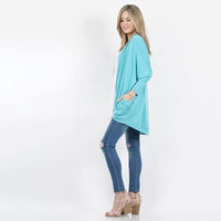 3/4 Sleeve Cocoon Open Cardigan
