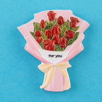 3D Cultural And Creative Resin Stereo Bouquet Fridge Stickers