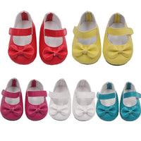 Doll Shoes Solid Color Bow Shoes