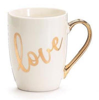 Metallic Gold Love and XO Mugs