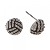 Sports Ball Rhinestone Stud Earrings