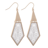 Boucles d'oreilles pendantes à charnière en filigrane