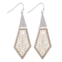 Boucles d'oreilles pendantes à charnière en filigrane