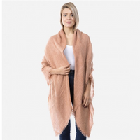 Oversized Thin Knit Solid Blanket Scarf