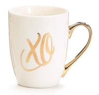 Metallic Gold Love and XO Mugs
