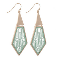 Boucles d'oreilles pendantes à charnière en filigrane