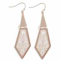 Boucles d'oreilles pendantes à charnière en filigrane