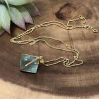 Fluorite Crystal Gold Necklace