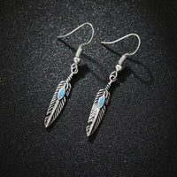 Turquoise Feather Earrings
