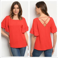 Ruffle Sleeve Blouse