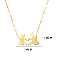Collier Symbole Coeur Double Main
