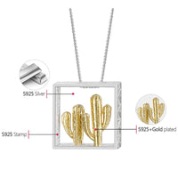 Gold Cactus Design Pendant