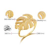 Monstera Leaf Adjustable Rings
