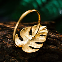 Monstera Leaf Adjustable Rings
