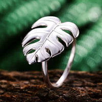 Monstera Leaf Adjustable Rings
