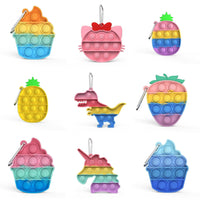 Fun Shape Bubble Pop Fidget Keychains