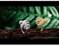 Monstera Leaf Adjustable Rings