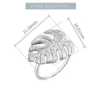 Monstera Leaf Adjustable Rings