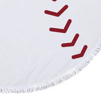 Baseball Print Round Beach Blanket
