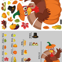 Autocollants statiques créatifs feuille d'érable citrouille, décoration de fenêtre en verre pour Thanksgiving