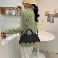 Halloween Spider Web Shape Shoulder Bags Personality Batgirl Tide Pu Handbags Fashoin Messenger Crossbody Bag
