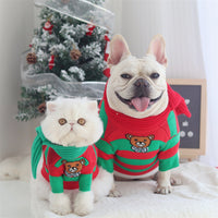 Christmas Knitted Sweater Scarf Hat For Pet Dog
