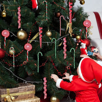 Décorations d'arbre de Noël à rayures de canne en sucre
