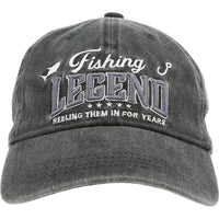 Fishing - Dark Gray Washed Cotton Twill Hat
