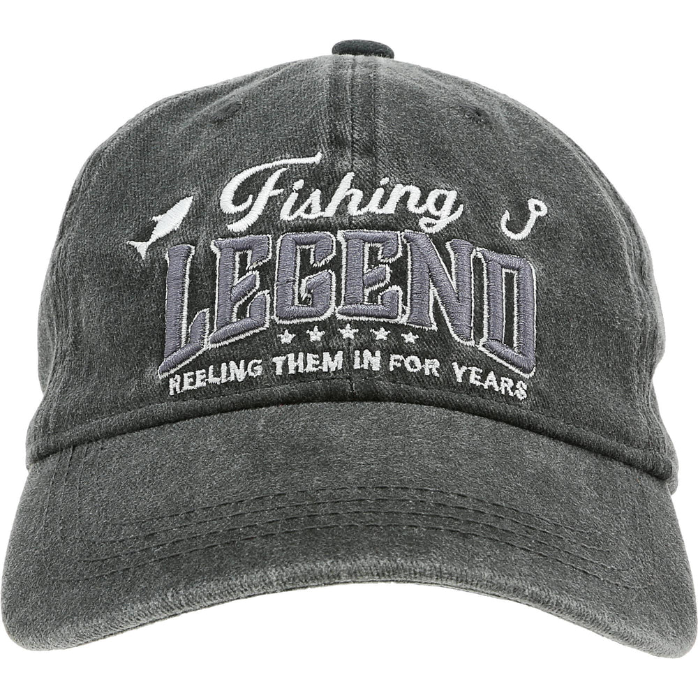 Fishing - Dark Gray Washed Cotton Twill Hat