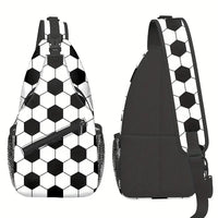 Soccer Ball Pattern Print Sling Chest Bag
