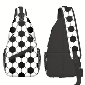 Soccer Ball Pattern Print Sling Chest Bag