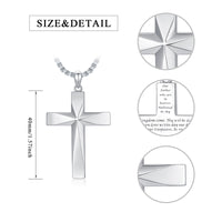 925 Sterling Silver Cross Pendant Necklace With Bible Verse
