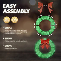 48in Pre-Lit Outdoor Christmas Wreath Decoration
