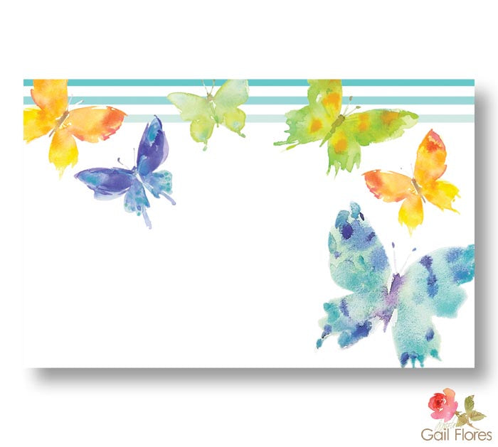 Woodland Watercolor Butterfly Enclosure Card