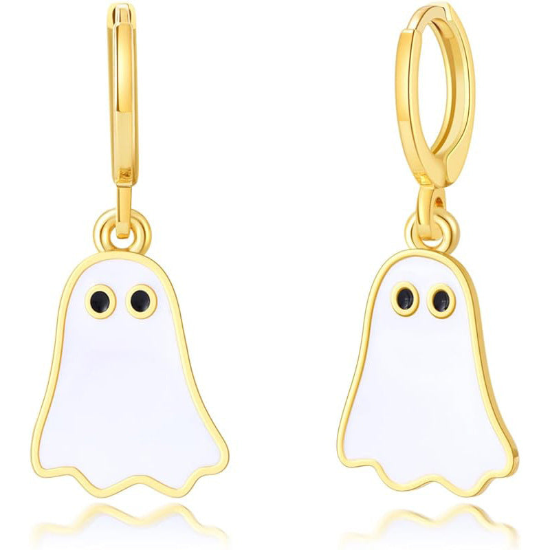 Halloween Cute Ghost Huggie Hoop Earrings