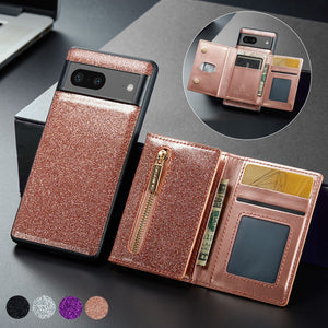 Magnetic Wallet Glitter Leather Protective iPhone Case