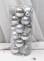 Shiny Matte Christmas Ball Ornaments (24 Pcs)
