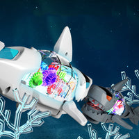 Children's Electric Shark Toy Car Universal Transparent Gear Light-emitting Music