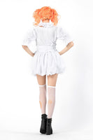 Halloween Ghost Doll Clown Cos Costume White Dress
