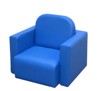 Blue 2-in-1 Kids Sofa And Table Chair Set Convertible Toddler Lounge Multifunctional Armrest Chair For Play
