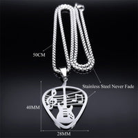Guitar Pick Pendant Necklace (Mens)
