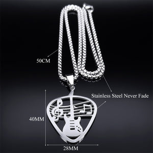 Guitar Pick Pendant Necklace (Mens)