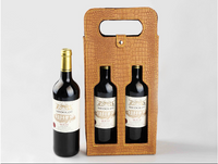 Double Hollow Leather Wine Gift Bag
