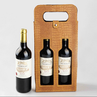 Double Hollow Leather Wine Gift Bag