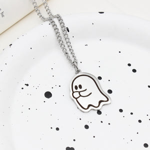 Halloween Cute Love Ghost Necklace Couple Pendant Necklace Men Women Accessories