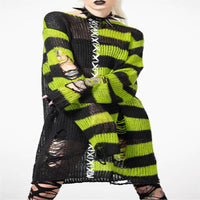 Halloween Ripped Long Sweater Women's Fashion Loose Sweater
