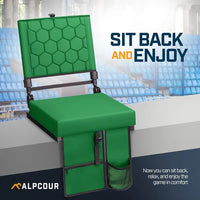 Alpcour Folding Reclining Stadium Seat With Back Support For Bleachers
